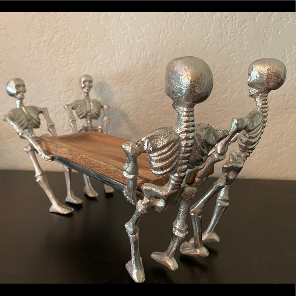 Silver Metal Skeleton Appetizer Serving Tray